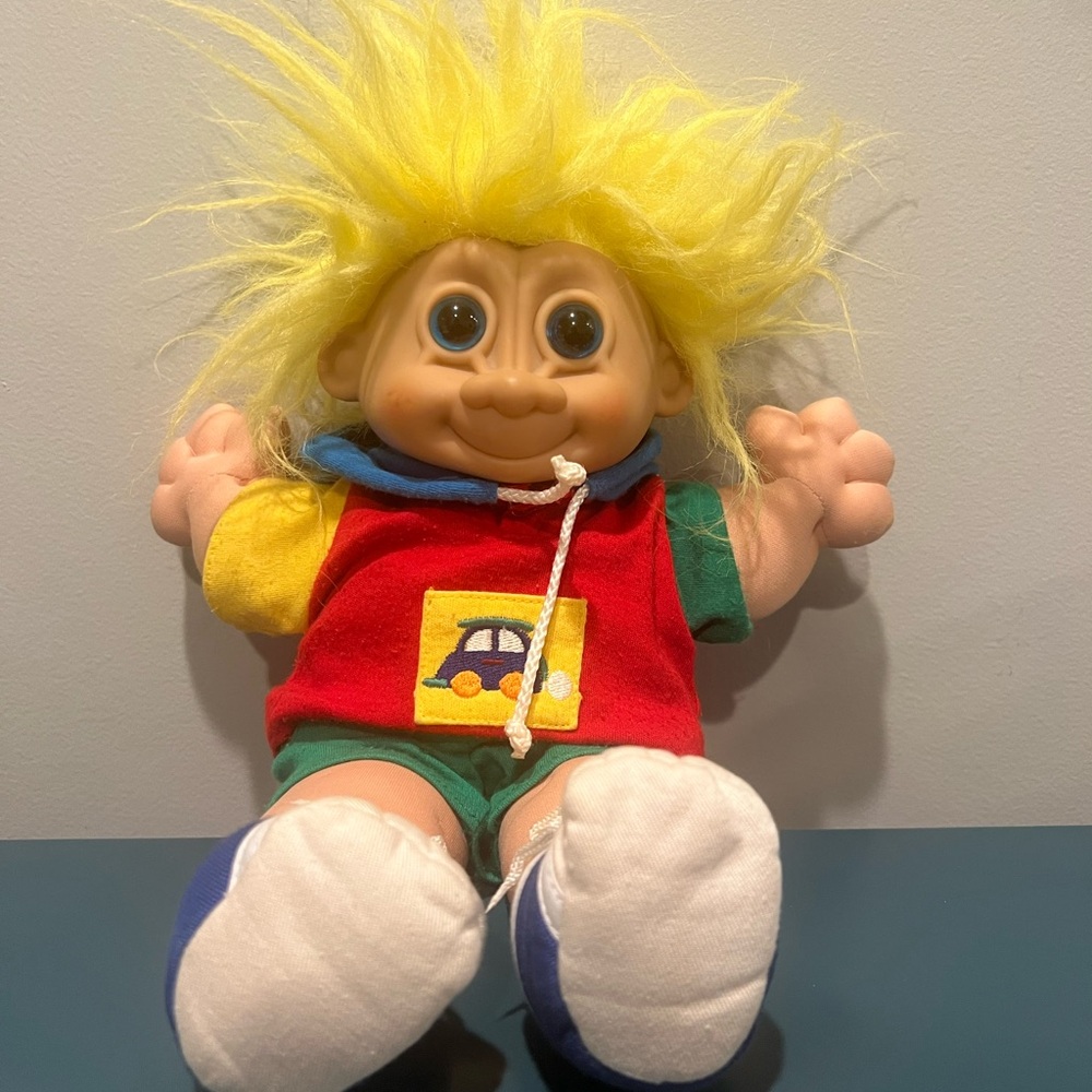 Russ Troll Doll with Yellow Hair and Colorful Outfit